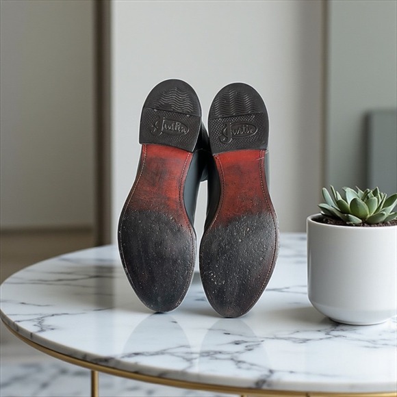 Mens Justin Gray Leather Western Cowboy Boots Style 3025 Size 10.5 B - Picture 6 of 7